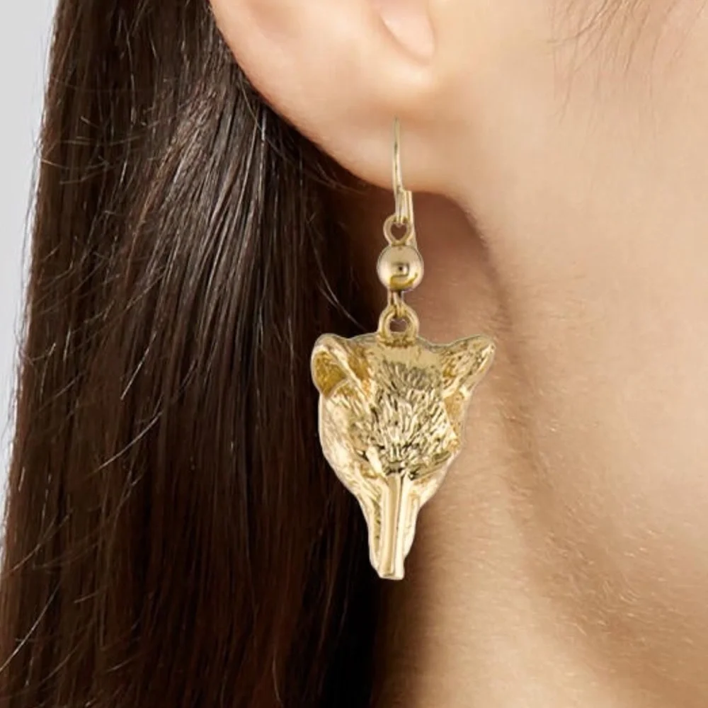 Tory Burch Fox heads drop earrings